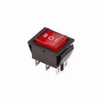  Выключатель клавишный 250В 15А (6с) ON-OFF-ON RWB-509 SC-767 красн. с подсветкой и нейтралью Rexant 36-2390 