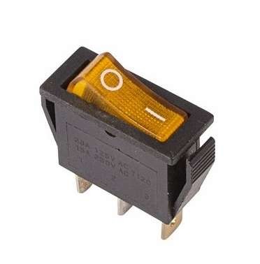 Выключатель клавишный 250В 15А (3с) ON-OFF RWB-404 SC-791 IRS-101-1C желт. с подсветкой Rexant 36-2212 
