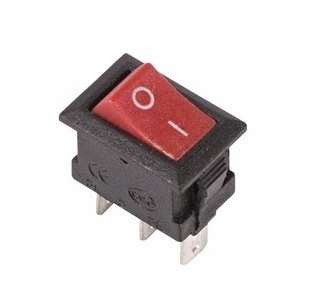  Выключатель клавишный 250В 3А (3с) ON-ON красн. Micro (RWB-102) Rexant 36-2031 