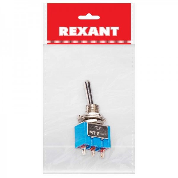  Тумблер 250В 3А (3c) ON-ON 1п Micro (MTS-102) (инд. упак.) Rexant 36-4010-1 