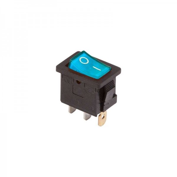  Выключатель клавишный 250В 6А (3с) ON-OFF син. с подсветкой Mini (RWB-206 SC-768) Rexant 36-2151 