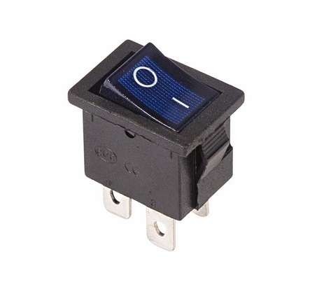  Выключатель клавишный 250В 6А (4с) ON-OFF син. с подсветкой Mini (RWB-207 SC-768) Rexant 36-2191 