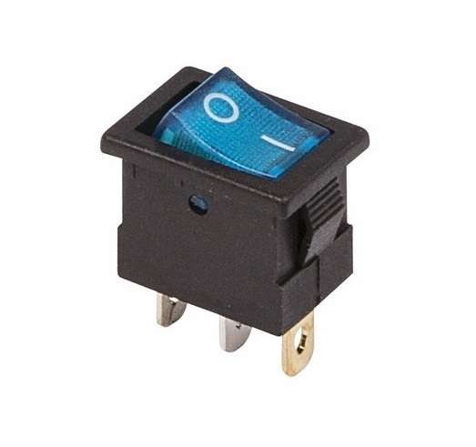  Выключатель клавишный 12В 15А (3с) ON-OFF син. с подсветкой Mini (RWB-206-1 SC-768) Rexant 36-2171 