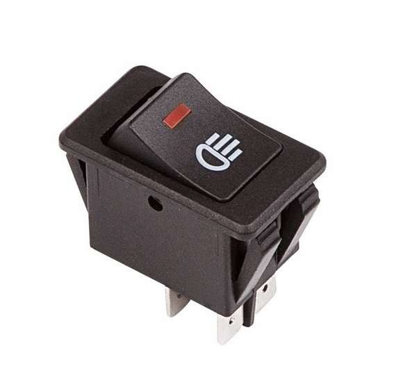  Выключатель клавишный 12В 35А (4с) ON-OFF с красн. LED подсветкой (ASW-17D) Rexant 36-4440 