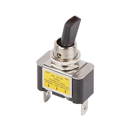  Тумблер 12В 30А (3с) ON-OFF 1п с зел. LED подсветкой (ASW-07D-2) Rexant 36-4353 