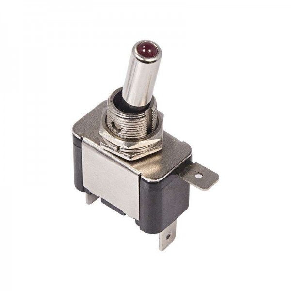  Тумблер 12В 20А (3с) ON-OFF 1п с красн. LED подсветкой (ASW-07D) Rexant 36-4330 