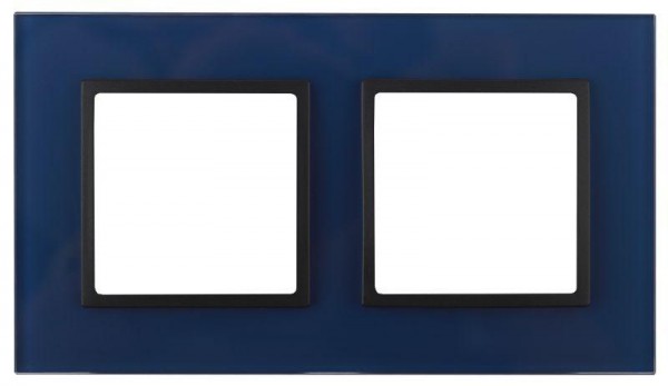  Рамка 2-м 14-5102-29 стекло Elegance синий+антрацит ЭРА Б0034501 