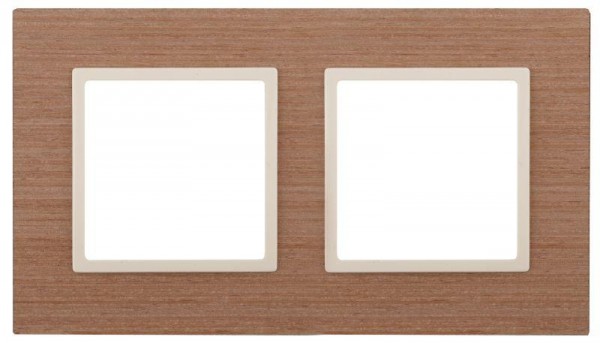  Рамка 2-м 14-5302-07 дерево Elegance ясень+сл. кость ЭРА Б0034572 
