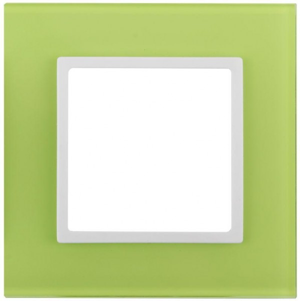  Рамка 1-м 14-5101-26 стекло Elegance лайм+бел. ЭРА Б0034480 