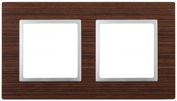  Рамка 2-м 14-5302-10 дерево Elegance венге+алюм ЭРА Б0034575 