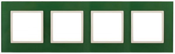  Рамка 4-м 14-5104-27 стекло Elegance зеленый+сл. кость ЭРА Б0034535 