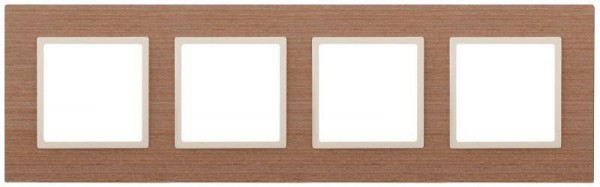  Рамка 4-м 14-5304-07 дерево Elegance ясень+сл. кость ЭРА Б0034584 