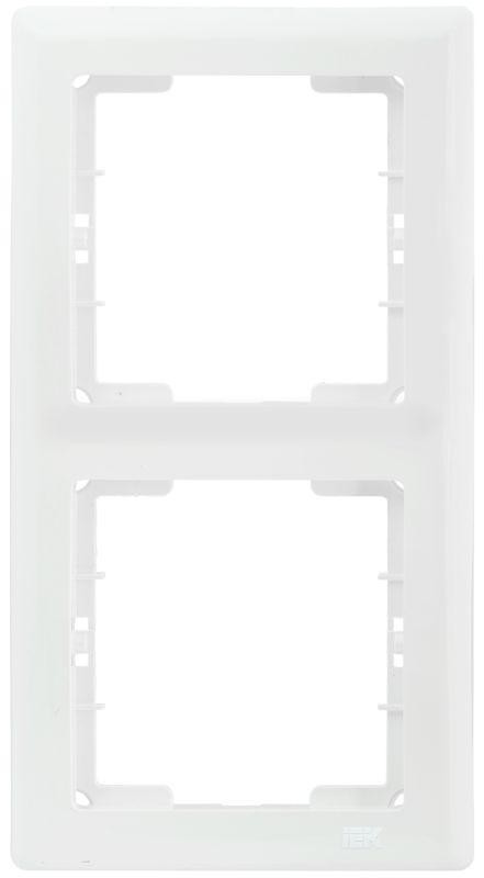  Рамка 2-м BOLERO РВ-2-ББ верт. бел. ИЭК EMB21-K01 