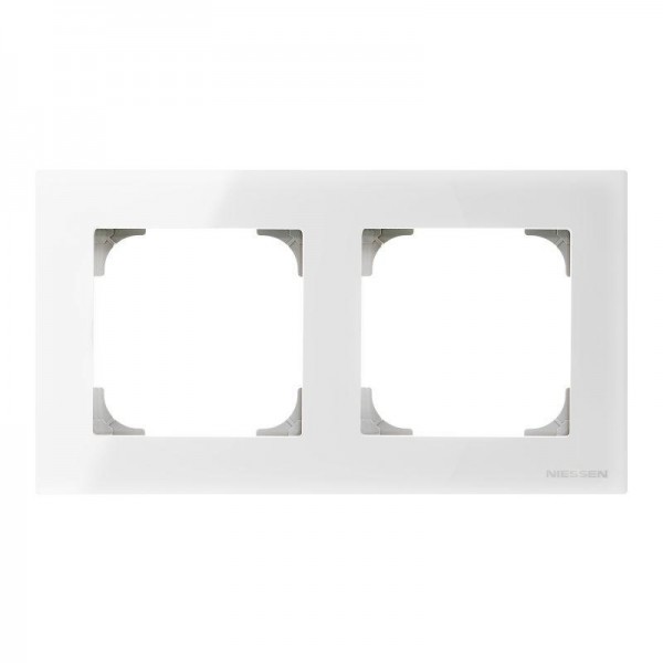  Рамка 2-м Sky стекло бел. ABB 2CLA857200A3001 