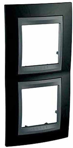  Рамка 2-м Unica Top верт. родий/графит SchE MGU66.004V.293 