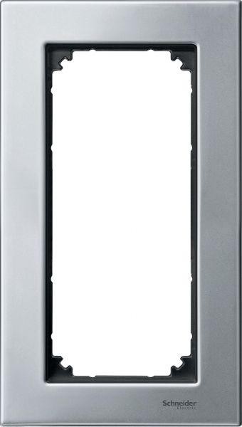  Рамка 2-м Merten метал. без перегородки плат. сер. SchE MTN403860 