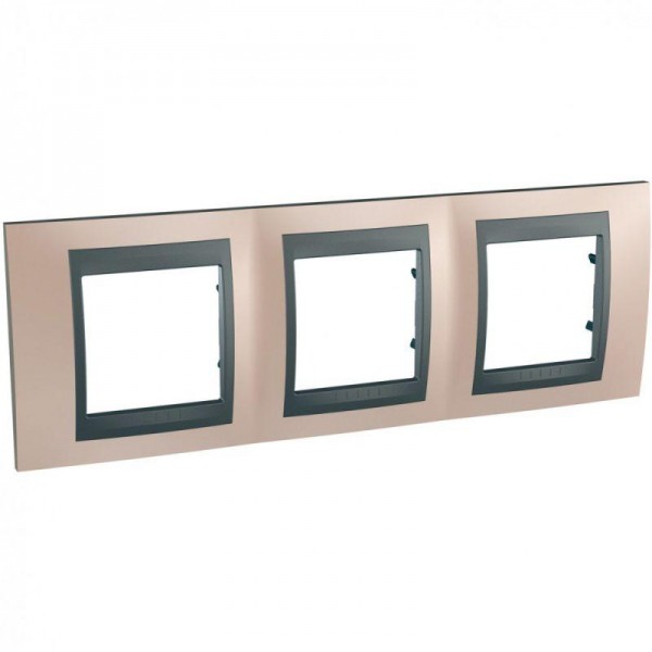  Рамка 3-м Unica Top оникс/графит SchE MGU66.006.296 