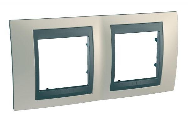  Рамка 2-м Unica Top опал/графит SchE MGU66.004.295 