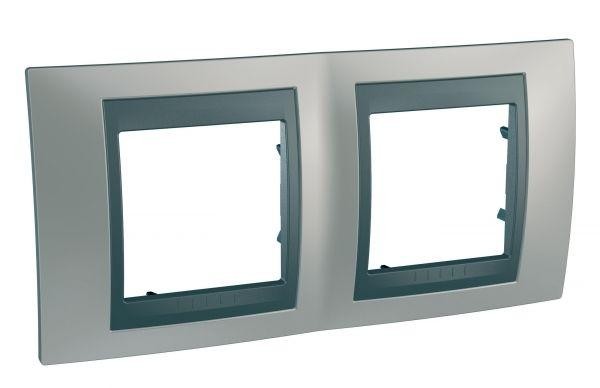  Рамка 2-м Unica Top никель/графит SchE MGU66.004.239 