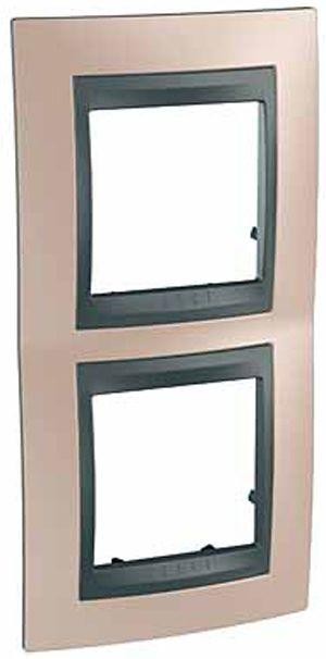  Рамка 2-м Unica Top верт. оникс/графит SchE MGU66.004V.296 