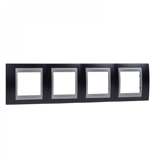  Рамка 4-м Unica Top грей/алюм. SchE MGU66.008.097 