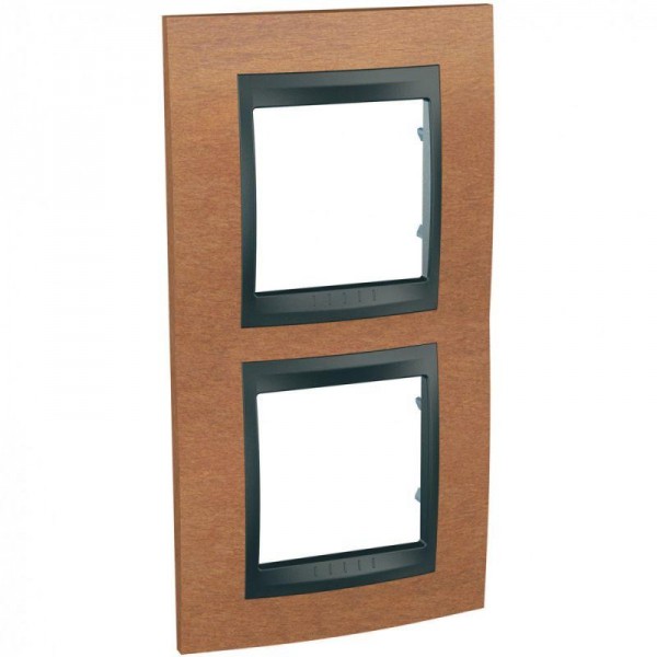  Рамка 2-м Unica Top верт. вишня/графит SchE MGU66.004V.2M2 