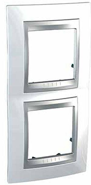  Рамка 2-м Unica Top верт. нордик/алюм. SchE MGU66.004V.092 