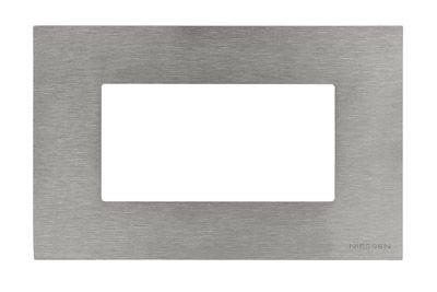  Рамка 4мод. Zenit итал. станд. натуральная сталь ABB 2CLA247400N4001 
