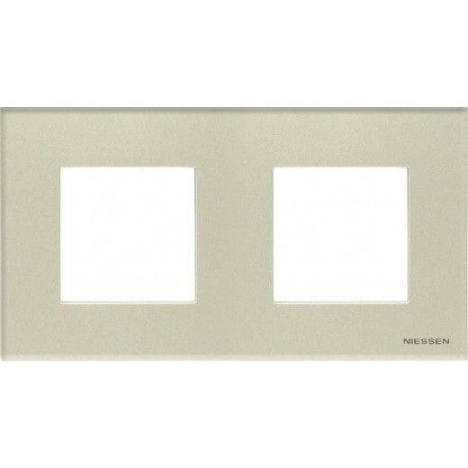  Рамка 2-м 2мод. Zenit стекло жемчужное ABB 2CLA227200N3501 
