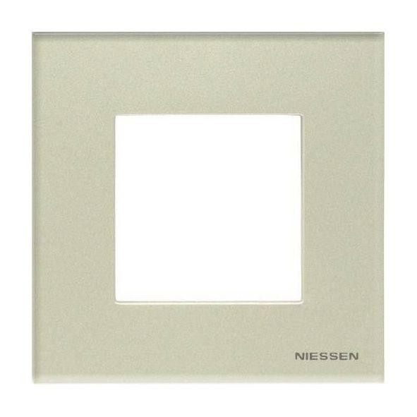  Рамка 1-м 2мод. Zenit стекло жемчужное ABB 2CLA227100N3501 