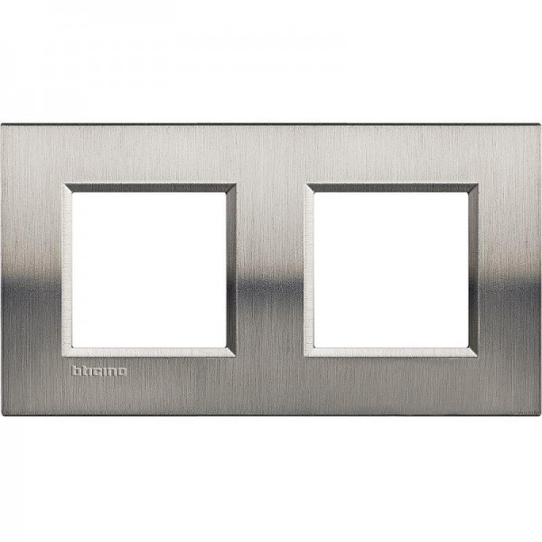  Рамка 2-м LivingLight прямоугол. фактурная сталь Leg BTC LNA4802M2ACS 