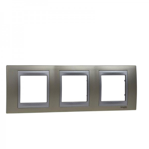  Рамка 3-м Unica Top опал/алюм. SchE MGU66.006.095 