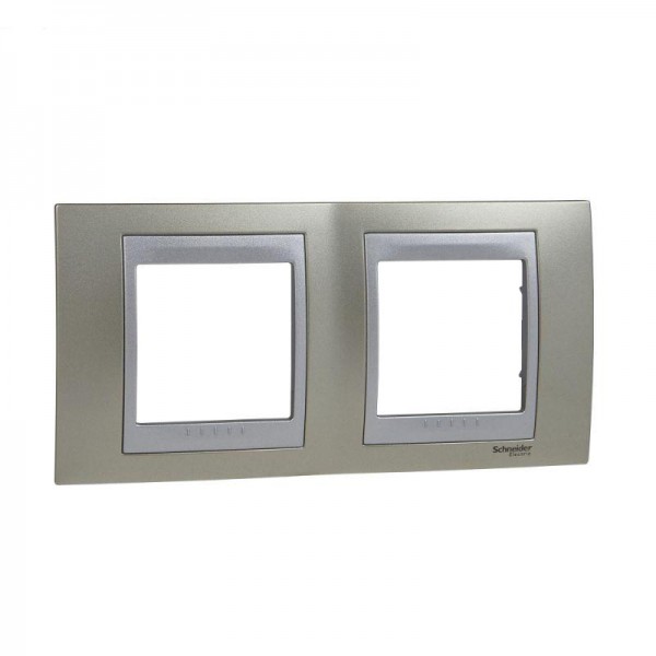  Рамка 2-м Unica Top опал/алюм. SchE MGU66.004.095 
