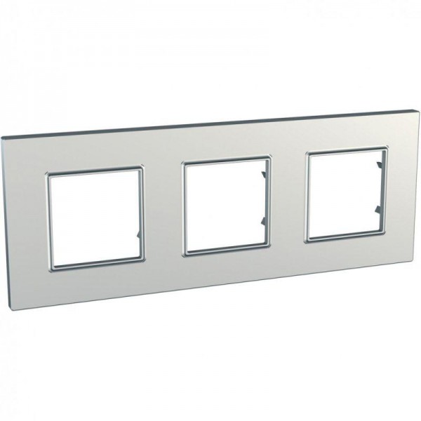  Рамка 3-м Unica quadro сереб. SchE MGU6.706.55 