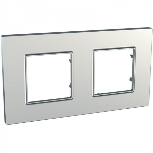  Рамка 2-м Unica quadro сереб. SchE MGU6.704.55 