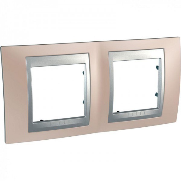  Рамка 2-м Unica Top оникс/алюм. SchE MGU66.004.096 