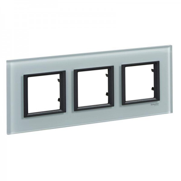  Рамка 3-м Unica Top горизонт. стекло мат. SchE MGU68.006.7C3 