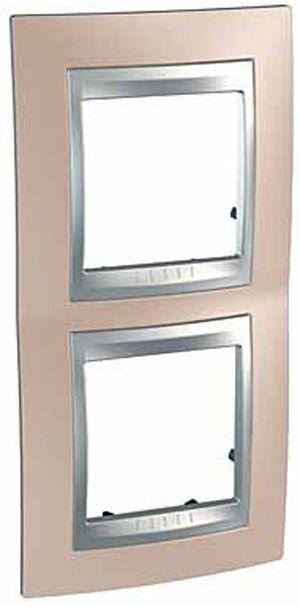  Рамка 2-м Unica Top верт. оникс/алюм. SchE MGU66.004V.096 
