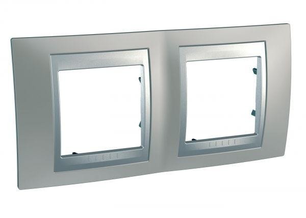  Рамка 2-м Unica Top никель/алюм. SchE MGU66.004.039 