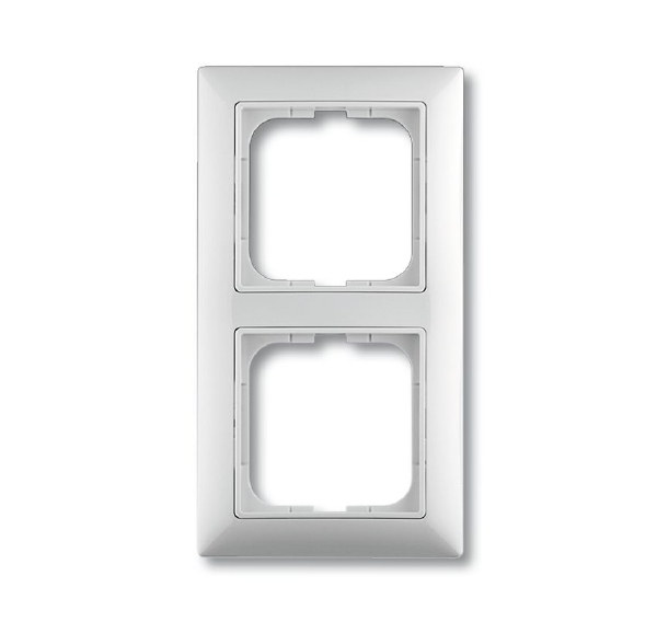  Рамка 2-м Basic с декор. накл. ал. бел. ABB 2CKA001725A1480 