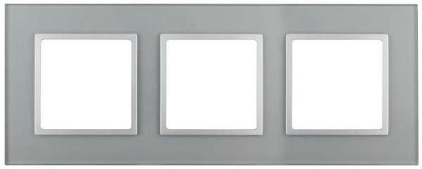  Рамка 3-м 14-5103-03 стекло Elegance алюминий+алюм ЭРА Б0034508 