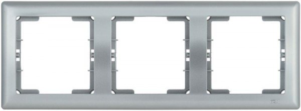  Рамка 3-м BOLERO РГ-3-БС горизонт. серебр. ИЭК EMB30-K23 