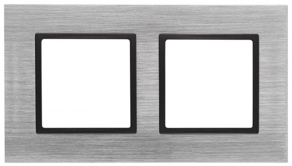  Рамка 2-м 14-5202-41 металл Elegance сталь+антрацит ЭРА Б0034551 