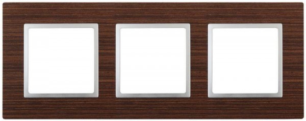  Рамка 3-м 14-5303-10 дерево Elegance венге+алюм ЭРА Б0034581 