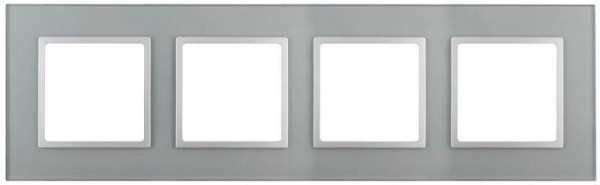  Рамка 4-м 14-5104-03 стекло Elegance алюминий+алюм ЭРА Б0034526 