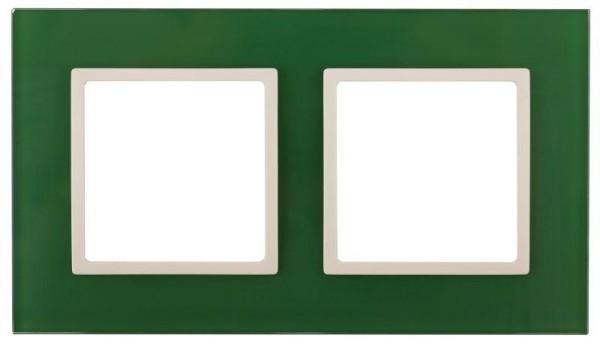  Рамка 2-м 14-5102-27 стекло Elegance зеленый+сл. кость ЭРА Б0034499 