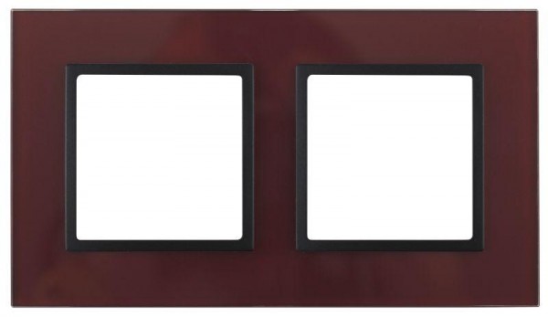  Рамка 2-м 14-5102-25 стекло Elegance бордо+антрацит ЭРА Б0034497 