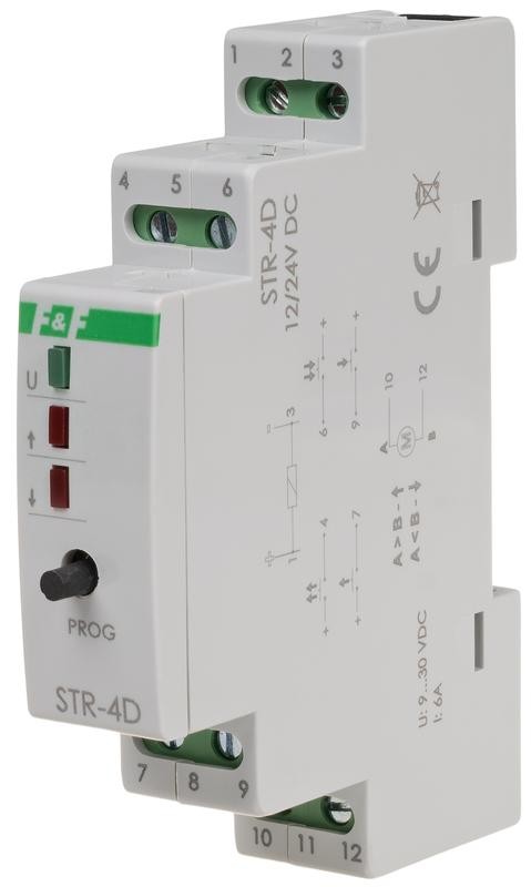  Реле управления ролетами STR-4D 24В DC установка на DIN-рейке 6А IP20 F&F EA14.003.003 