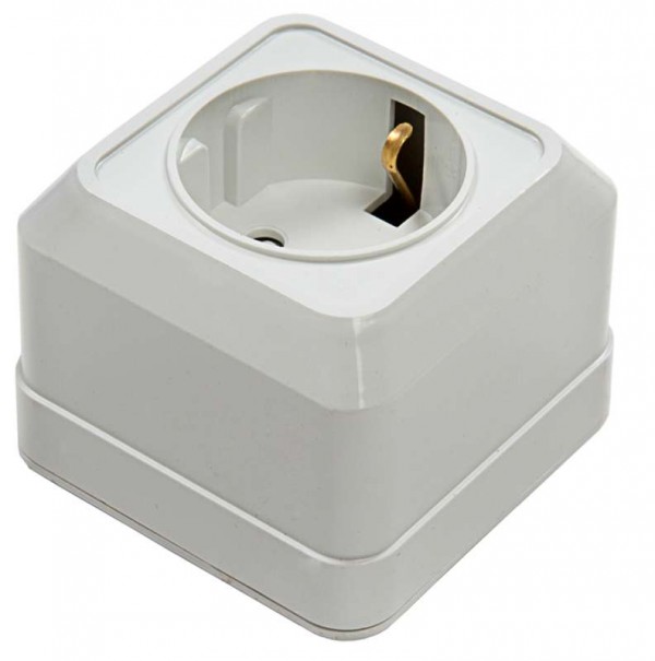  Розетка 1-м BOLLETO защ. шторки с заземл. накл. 7028х бел. ASD / IN HOME 4690612000954 