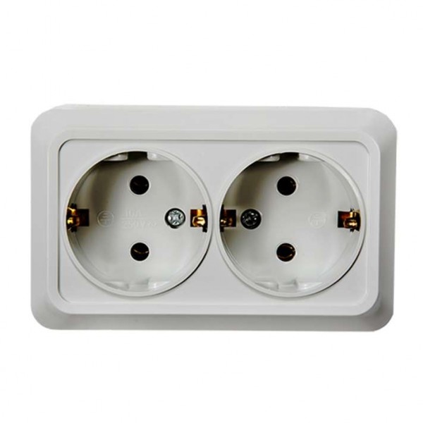  Розетка 2-м BOLLETO с заземл. накл. 7128 бел. ASD / IN HOME 4680005959839 